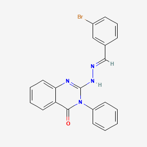 molecular formula C21H15BrN4O B11703796 2-(N'-(3-Bromo-benzylidene)-hydrazino)-3-phenyl-3H-quinazolin-4-one 