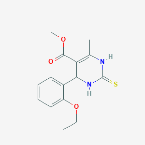 molecular formula C16H20N2O3S B11703815 Ethyl 4-(2-ethoxyphenyl)-6-methyl-2-thioxo-1,2,3,4-tetrahydropyrimidine-5-carboxylate 