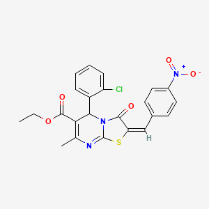 ethyl (2E)-5-(2-chlorophenyl)-7-methyl-2-(4-nitrobenzylidene)-3-oxo-2,3-dihydro-5H-[1,3]thiazolo[3,2-a]pyrimidine-6-carboxylate