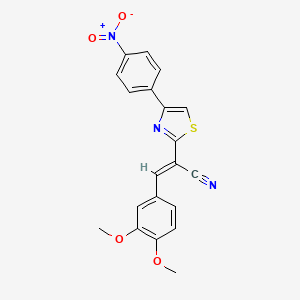 (2E)-3-(3,4-dimethoxyphenyl)-2-[4-(4-nitrophenyl)-1,3-thiazol-2-yl]prop-2-enenitrile