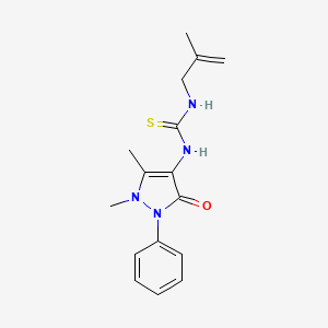 molecular formula C16H20N4OS B11703858 1-(1,5-dimethyl-3-oxo-2-phenyl-2,3-dihydro-1H-pyrazol-4-yl)-3-(2-methylprop-2-en-1-yl)thiourea 