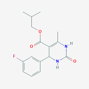 molecular formula C16H19FN2O3 B11703895 2-Methylpropyl 4-(3-fluorophenyl)-6-methyl-2-oxo-1,2,3,4-tetrahydropyrimidine-5-carboxylate 