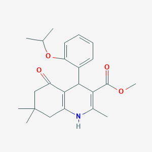 molecular formula C23H29NO4 B11703916 Methyl 2,7,7-trimethyl-5-oxo-4-[2-(propan-2-yloxy)phenyl]-1,4,5,6,7,8-hexahydroquinoline-3-carboxylate 