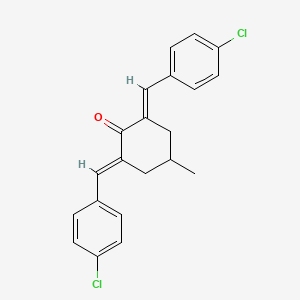 molecular formula C21H18Cl2O B11703931 (2E,6E)-2,6-bis[(4-chlorophenyl)methylidene]-4-methylcyclohexan-1-one 