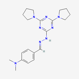 4-[(E)-{2-[4,6-di(pyrrolidin-1-yl)-1,3,5-triazin-2-yl]hydrazinylidene}methyl]-N,N-dimethylaniline