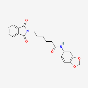 molecular formula C21H20N2O5 B11703948 N-(1,3-benzodioxol-5-yl)-6-(1,3-dioxo-1,3-dihydro-2H-isoindol-2-yl)hexanamide 