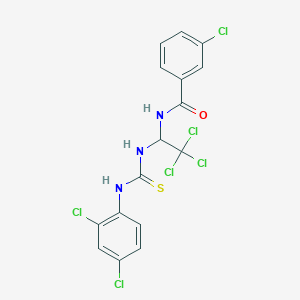 3-chloro-N-(2,2,2-trichloro-1-{[(2,4-dichlorophenyl)carbamothioyl]amino}ethyl)benzamide