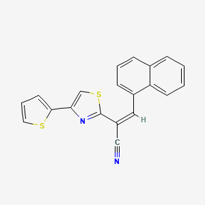 (2Z)-3-(naphthalen-1-yl)-2-[4-(thiophen-2-yl)-1,3-thiazol-2-yl]prop-2-enenitrile