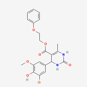 2-Phenoxyethyl 4-(3-bromo-4-hydroxy-5-methoxyphenyl)-6-methyl-2-oxo-1,2,3,4-tetrahydropyrimidine-5-carboxylate