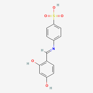 4-[(E)-[(2,4-Dihydroxyphenyl)methylidene]amino]benzene-1-sulfonic acid