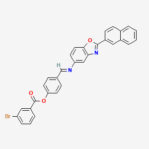 4-[(E)-{[2-(Naphthalen-2-YL)-1,3-benzoxazol-5-YL]imino}methyl]phenyl 3-bromobenzoate