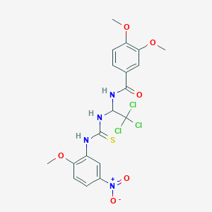 3,4-Dimethoxy-N-(2,2,2-trichloro-1-{[(2-methoxy-5-nitrophenyl)carbamothioyl]amino}ethyl)benzamide