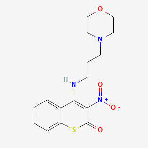 molecular formula C16H19N3O4S B11704011 4-{[3-(morpholin-4-yl)propyl]amino}-3-nitro-2H-thiochromen-2-one 