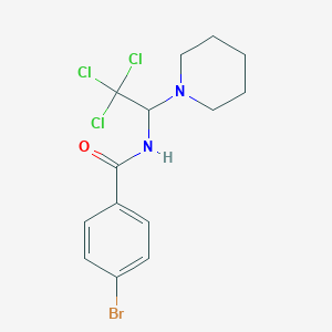 molecular formula C14H16BrCl3N2O B11704015 4-bromo-N-[2,2,2-trichloro-1-(piperidin-1-yl)ethyl]benzamide 