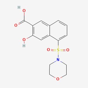 molecular formula C15H15NO6S B11704016 3-Hydroxy-5-(morpholin-4-ylsulfonyl)naphthalene-2-carboxylic acid 