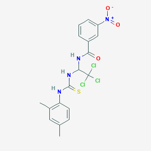 molecular formula C18H17Cl3N4O3S B11704021 3-nitro-N-(2,2,2-trichloro-1-{[(2,4-dimethylphenyl)carbamothioyl]amino}ethyl)benzamide 