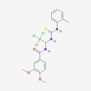 3,4-Dimethoxy-N-(2,2,2-trichloro-1-(3-O-tolyl-thioureido)-ethyl)-benzamide