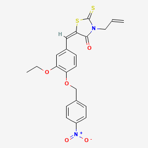 (5E)-5-{3-ethoxy-4-[(4-nitrobenzyl)oxy]benzylidene}-3-(prop-2-en-1-yl)-2-thioxo-1,3-thiazolidin-4-one