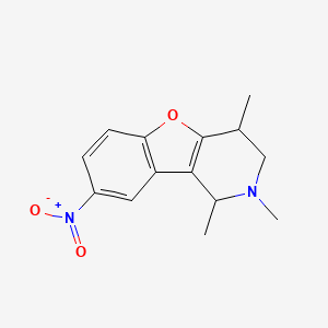 molecular formula C14H16N2O3 B11704103 1,2,4-Trimethyl-8-nitro-1,2,3,4-tetrahydro[1]benzofuro[3,2-c]pyridine 