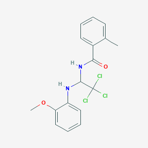 2-methyl-N-[2,2,2-trichloro-1-(2-methoxyanilino)ethyl]benzamide