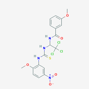 3-methoxy-N-(2,2,2-trichloro-1-{[(2-methoxy-5-nitrophenyl)carbamothioyl]amino}ethyl)benzamide