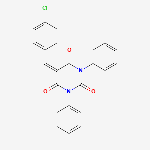 molecular formula C23H15ClN2O3 B11704197 5-(4-Chloro-benzylidene)-1,3-diphenyl-pyrimidine-2,4,6-trione 