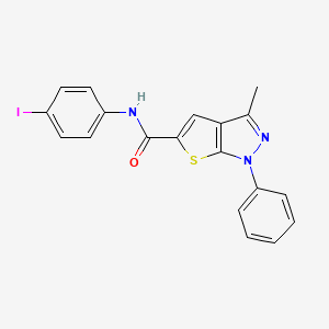 molecular formula C19H14IN3OS B11704236 N-(4-iodophenyl)-3-methyl-1-phenyl-1H-thieno[2,3-c]pyrazole-5-carboxamide 