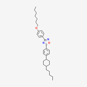 molecular formula C32H44N2O2 B11704272 3-[4-(Heptyloxy)phenyl]-5-[4-(4-pentylcyclohexyl)phenyl]-1,2,4-oxadiazole 