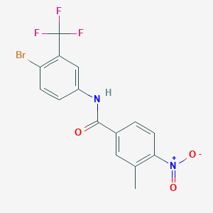 molecular formula C15H10BrF3N2O3 B11704276 N-[4-bromo-3-(trifluoromethyl)phenyl]-3-methyl-4-nitrobenzamide 