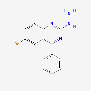 molecular formula C14H11BrN4 B11704292 6-Bromo-2-hydrazinyl-4-phenylquinazoline 