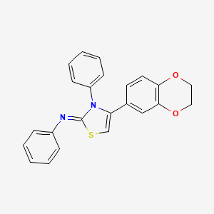 N-[(2Z)-4-(2,3-dihydro-1,4-benzodioxin-6-yl)-3-phenyl-1,3-thiazol-2(3H)-ylidene]aniline