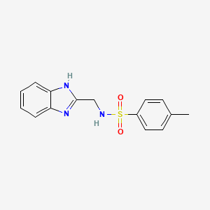 molecular formula C15H15N3O2S B11704310 N-(1H-benzimidazol-2-ylmethyl)-4-methylbenzenesulfonamide 