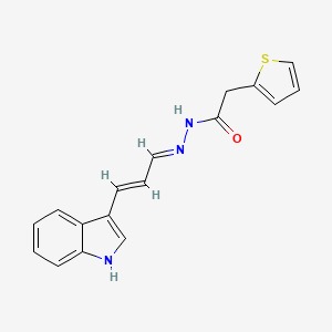 N'-[(1E,2E)-3-(1H-indol-3-yl)prop-2-en-1-ylidene]-2-(thiophen-2-yl)acetohydrazide