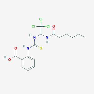 2-{[(2,2,2-Trichloro-1-hexanamidoethyl)carbamothioyl]amino}benzoic acid