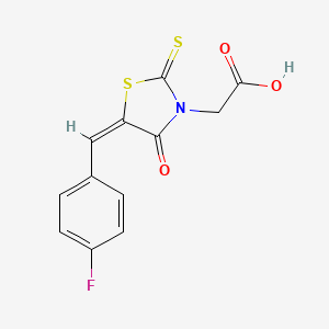 2-[(5E)-5-[(4-fluorophenyl)methylidene]-4-oxo-2-sulfanylidene-1,3-thiazolidin-3-yl]acetic acid