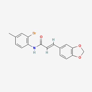 molecular formula C17H14BrNO3 B11704361 3-Benzo[1,3]dioxol-5-yl-N-(2-bromo-4-methyl-phenyl)-acrylamide CAS No. 5365-42-4