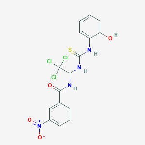 3-nitro-N-(2,2,2-trichloro-1-{[(2-hydroxyphenyl)carbamothioyl]amino}ethyl)benzamide