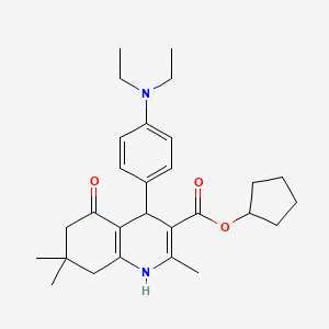 Cyclopentyl 4-[4-(diethylamino)phenyl]-2,7,7-trimethyl-5-oxo-1,4,5,6,7,8-hexahydroquinoline-3-carboxylate