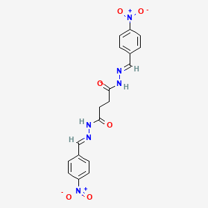 molecular formula C18H16N6O6 B11704424 N'~1~,N'~4~-bis[(E)-(4-nitrophenyl)methylidene]succinohydrazide 