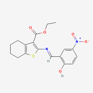 ethyl 2-{[(E)-(2-hydroxy-5-nitrophenyl)methylidene]amino}-4,5,6,7-tetrahydro-1-benzothiophene-3-carboxylate