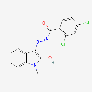 molecular formula C16H11Cl2N3O2 B11704450 2,4-Dichloro-benzoic acid (1-methyl-2-oxo-1,2-dihydro-indol-3-ylidene)-hydrazide 