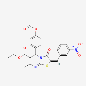 ethyl (2E)-5-[4-(acetyloxy)phenyl]-7-methyl-2-(3-nitrobenzylidene)-3-oxo-2,3-dihydro-5H-[1,3]thiazolo[3,2-a]pyrimidine-6-carboxylate