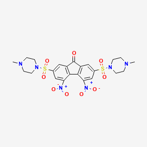 2,7-bis[(4-methylpiperazin-1-yl)sulfonyl]-4,5-dinitro-9H-fluoren-9-one