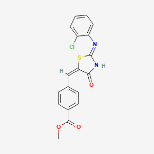 methyl 4-[(E)-{2-[(2-chlorophenyl)amino]-4-oxo-1,3-thiazol-5(4H)-ylidene}methyl]benzoate