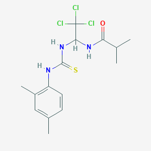 molecular formula C15H20Cl3N3OS B11704569 2-methyl-N-(2,2,2-trichloro-1-{[(2,4-dimethylphenyl)carbamothioyl]amino}ethyl)propanamide 