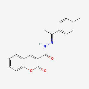 molecular formula C19H16N2O3 B11704582 N'-[(1E)-1-(4-methylphenyl)ethylidene]-2-oxo-2H-chromene-3-carbohydrazide 