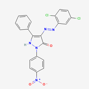 (4E)-4-[2-(2,5-dichlorophenyl)hydrazinylidene]-2-(4-nitrophenyl)-5-phenyl-2,4-dihydro-3H-pyrazol-3-one