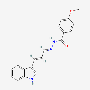 N'-[(1E,2E)-3-(1H-indol-3-yl)prop-2-en-1-ylidene]-4-methoxybenzohydrazide