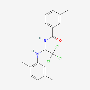 molecular formula C18H19Cl3N2O B11704703 3-methyl-N-{2,2,2-trichloro-1-[(2,5-dimethylphenyl)amino]ethyl}benzamide 