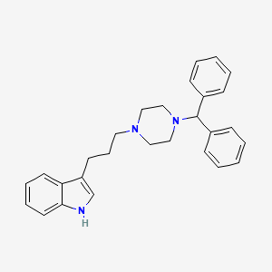 molecular formula C28H31N3 B11704728 3-{3-[4-(diphenylmethyl)piperazin-1-yl]propyl}-1H-indole 